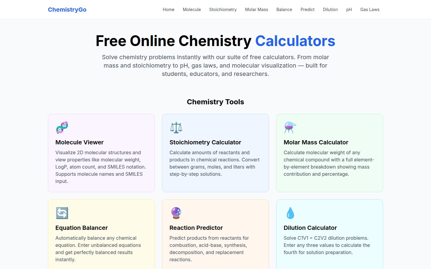 Screenshot of chemistrygo.com