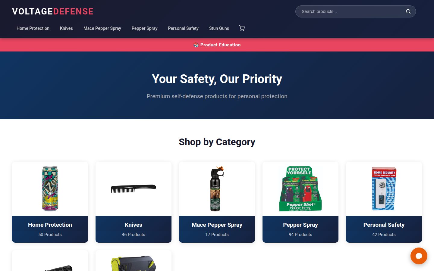 Screenshot of voltagedefense.com